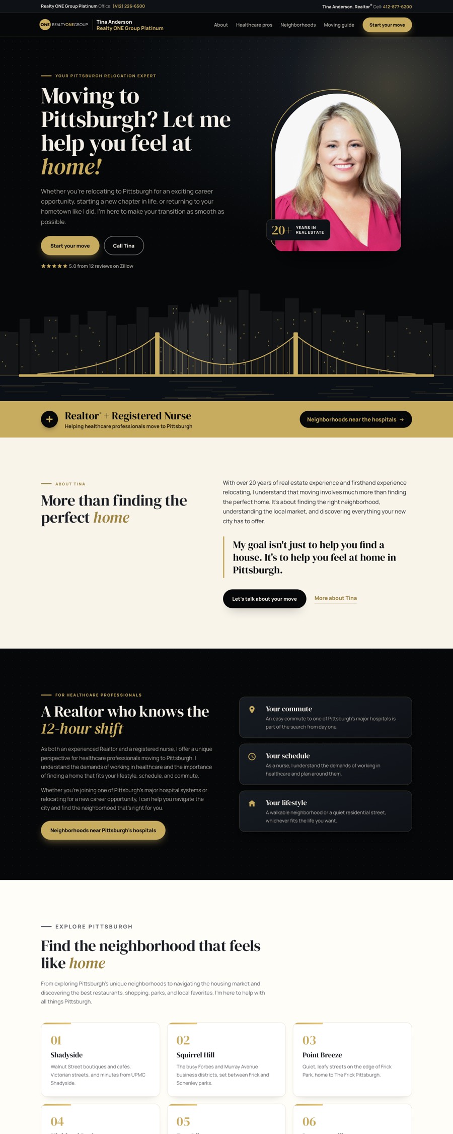 Buy Home Pittsburgh website for Realtor Tina Anderson, designed and hosted by Web Design Freedom